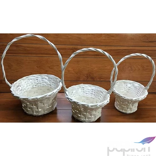 Vessző, fonott kosár kerek sze vastag fonású kerek 3db-os átmérő: 15-24cm,  magasság: 41-50cm