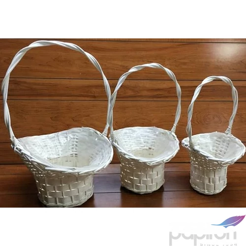 Vessző, fonott kosár szett íves vastag fonású 3db-os 13cm,18cm,20cm