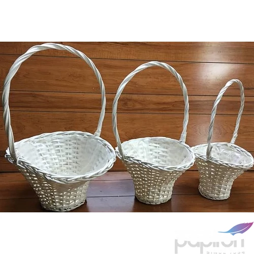Vessző, fonott kosár íves szet 3db-os átmérő: 12.5-18cm,  magasság: 47-58cm