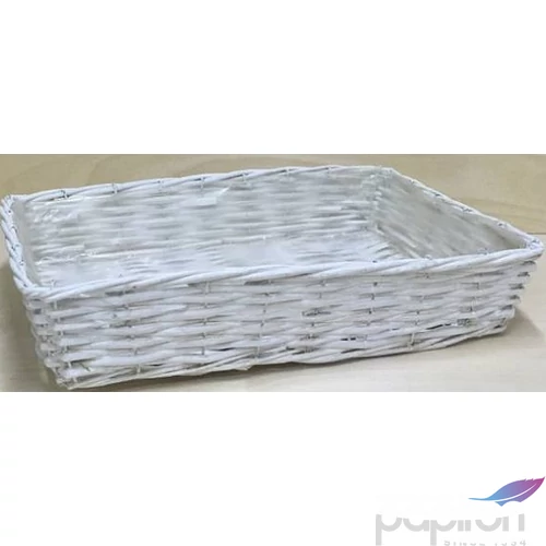 Vessző Fonott tálca fehér XXL 45x32x10cm