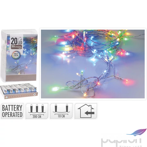 Égősor fényfűzér 20 led 20db-os multicolor beltéri kpm
