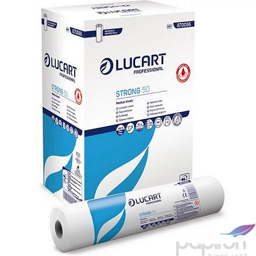 Vizsgálóasztal terítő 2 rétegű 50cm x 50m 1 tekercs LUCART Strong 50 hófehér