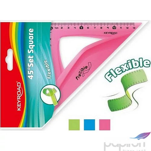 Vonalzó 13cm Keyroad KR971103 flexibilis 45 fokos Iskolaszezonos termék