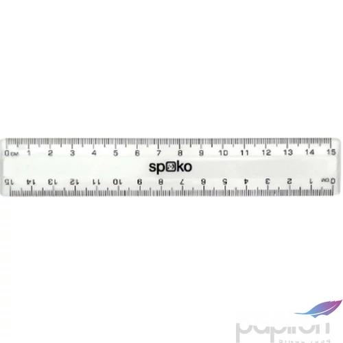 Vonalzó 15 cm átlátszó 