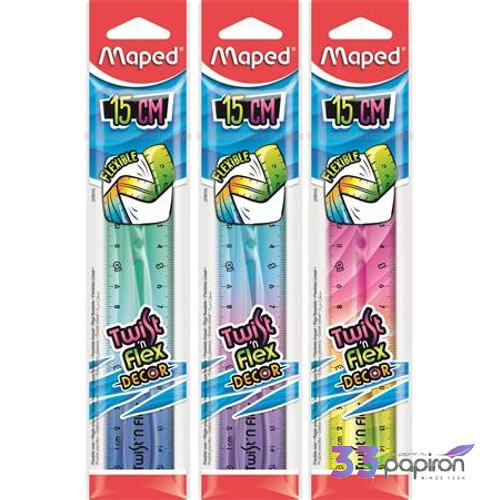 Vonalzó 15cm műanyag Maped Twist`n Flex Decor törhetetlen Irodai kiegészítők Maped 279115