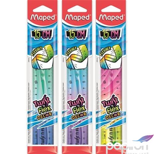Vonalzó 15cm műanyag Maped Twist`n Flex Decor törhetetlen Irodai kiegészítők Maped 279115