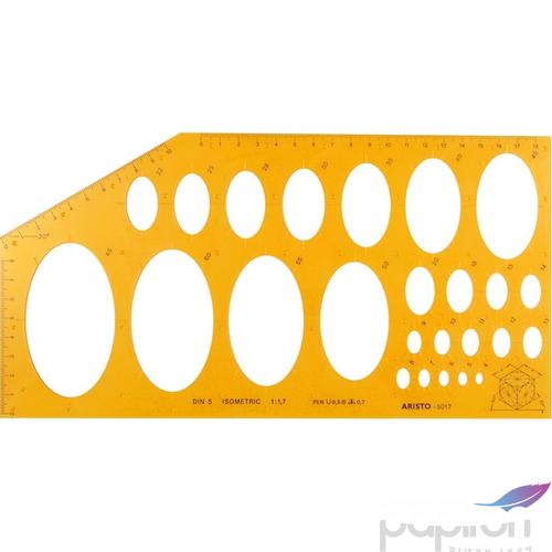 Vonalzó sablon Elipszis Aristo Műanyag 295x160mm-es. Aristo AR5017