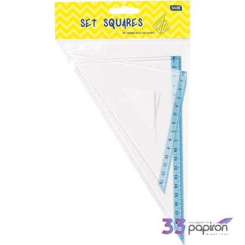 Vonalzókészlet Educa 45+60° háromszög vonalzók 14cm