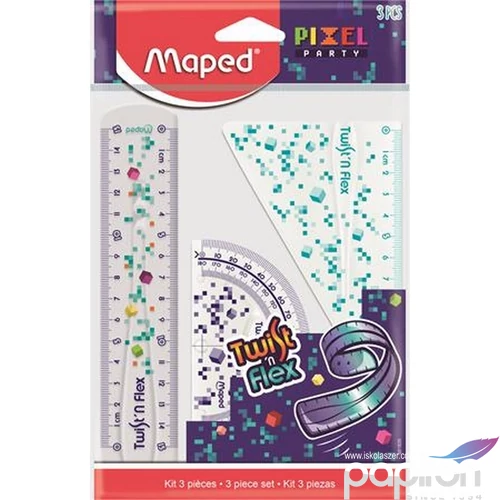 Vonalzókészlet Maped műanyag, törhetetlen, 3 darabos Pixel Party Twist`n Flex
