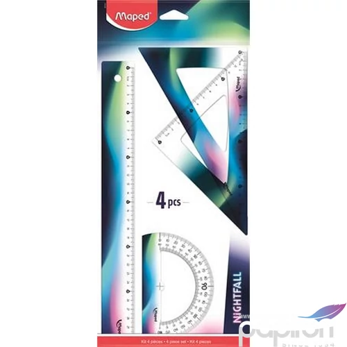Vonalzókészlet műanyag Maped 4 darabos, Nightfall, 30 cm IMA981831