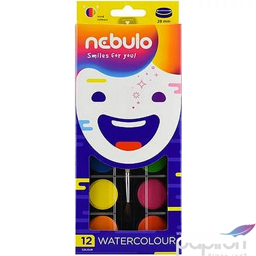 Vízfesték 12 Nebulo 28mm-es korongok Iskolaszerek Nebulo NVF-28-12/NVF-12-28