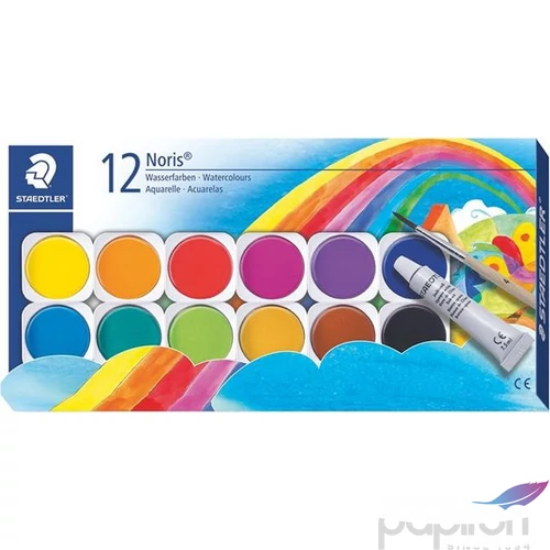Vízfesték 12 Staedler Noris Club 30mm-es, ecset+fehér tempera Iskolaszerek Staedler 888 NC12