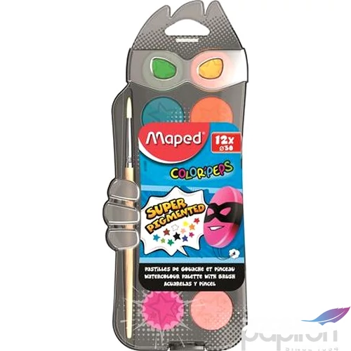 Vízfesték 12 Maped 30mm-es korongos + ecset Iskolaszerek Maped 811520