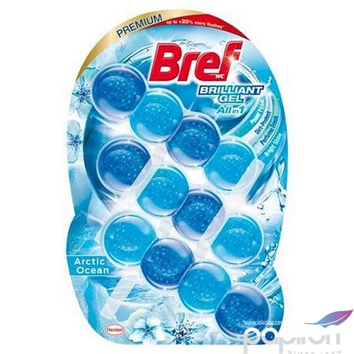 WC-tisztítógél 3x42g BREF Brilliant gél Arctic Ocean