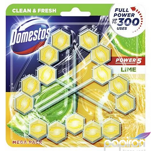 WC frissítő blokk 3db-os DOMESTOS Power 5 lime