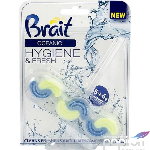 WC tisztító blokk 2 fázisú 45 g Brait Hygiene and fresh óceán