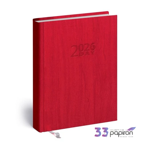 Zsebnaptár B/6 2026 kétnapi 5441-09 2-Day piros Realsystem 2026 kollekció!