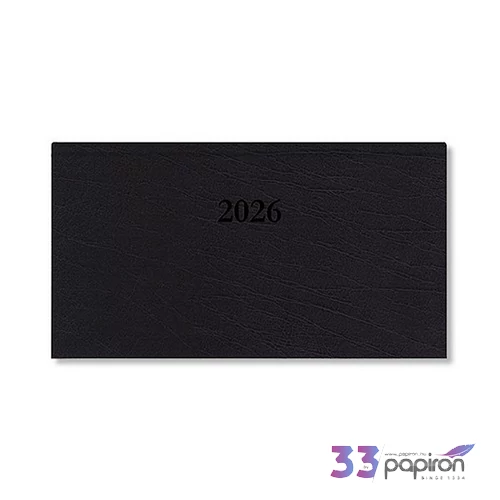 Zsebnaptár Period Standard 202 fekvő fekete műbőr P4114-4565