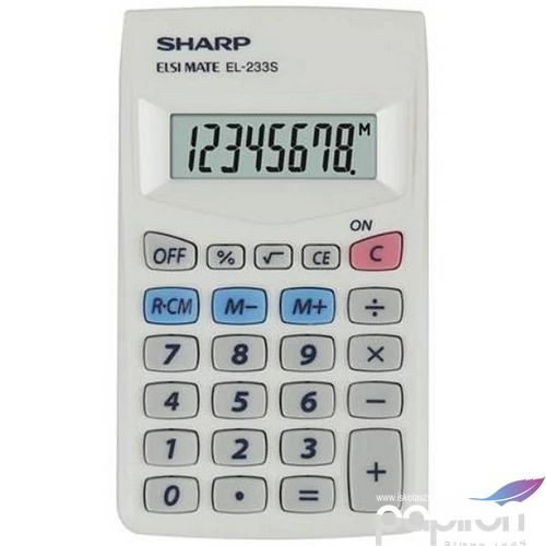 Zsebszámológép Sharp 8 számjegy, EL-233S SH233S