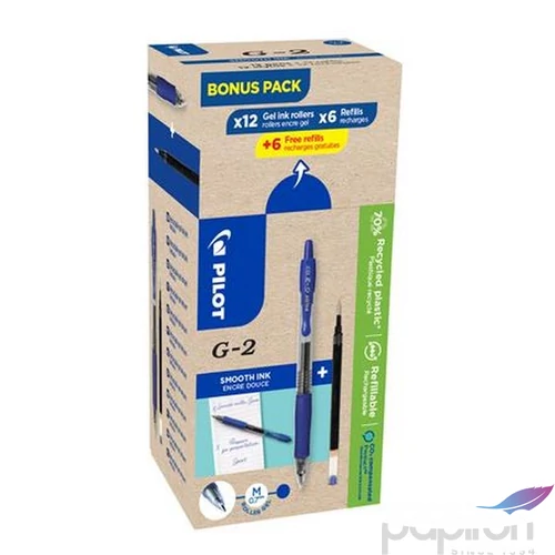Zseléstoll 0,32mm Pilot nyomógombos, G-2, Bonus Pack, kék+betét