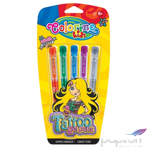 Zseléstoll tetováLós csillámos ColorinoTattoo, 5db ,6+ különböző színben