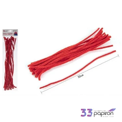 Zsenília drót 30cm élénkpiros 20 szálas Torch  F22372