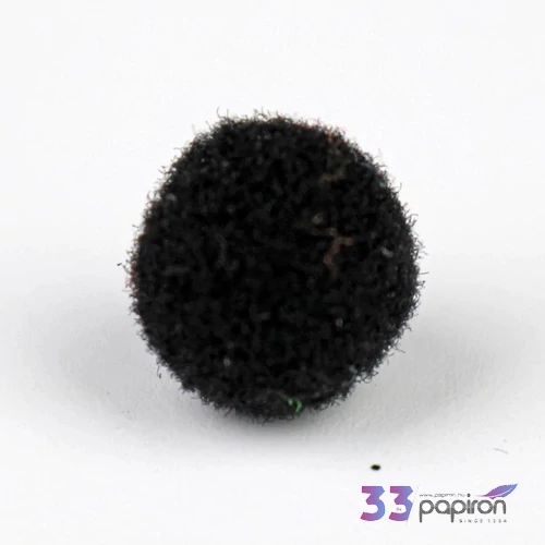Zsenília pompon fekete 2 cm, 100 db / csomag