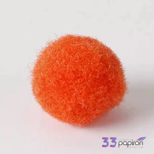 Zsenília pompon sötétnarancs 2 cm, 100 db / csomag
