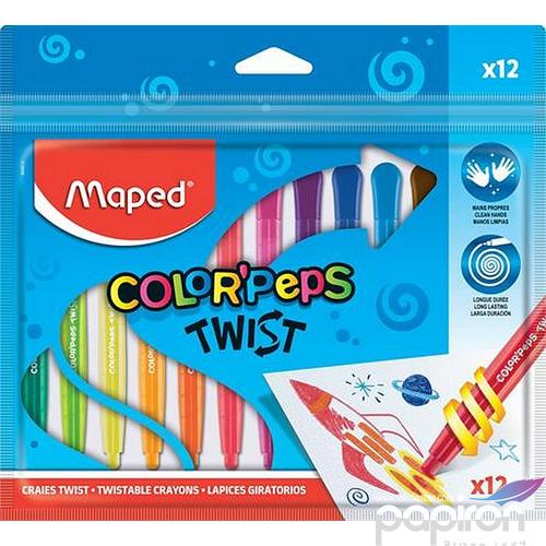 Zsírkréta 12 Maped Color`Peps csavaros, 12színű Írószerek Maped 860612