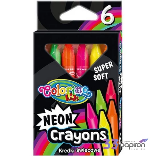 Zsírkrétakészlet Colorino neon extra puha háromszögletű 6 szín