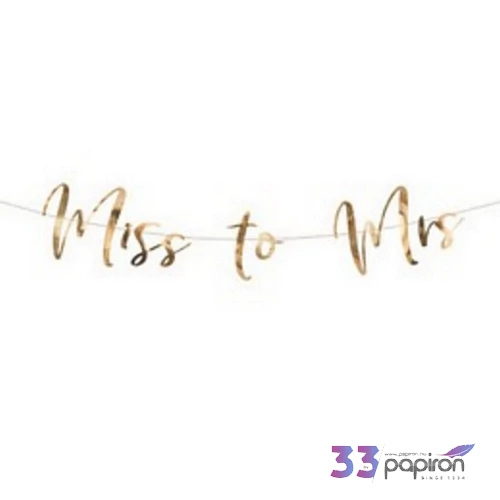 Party banner Miss to Mrs rosegold, 2m-es eküsővi füzér